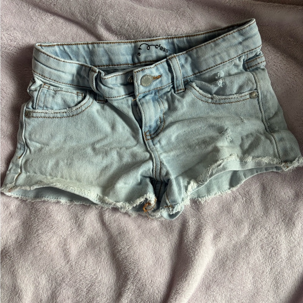 Light Blue Denim Girls Shorts